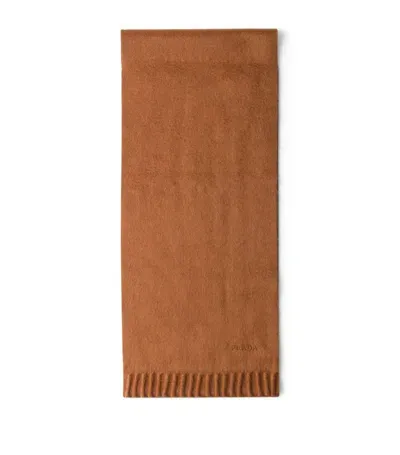 Prada Cashmere Scarf In Tobacco