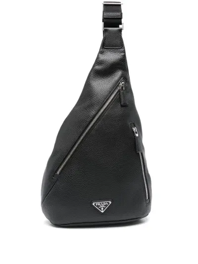 Prada Cross Backpack In Schwarz