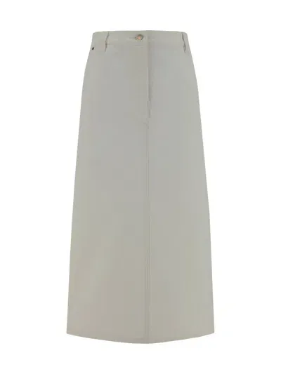 Prada Denim Skirt In White