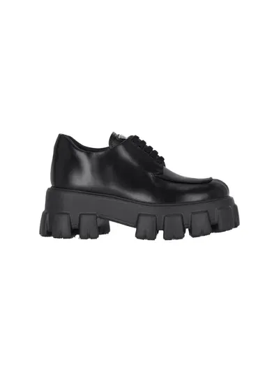 Prada Derby Shoes "monolith" In Black  