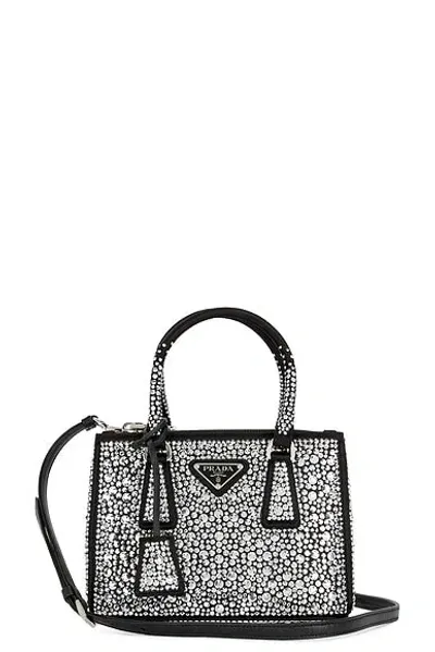 Prada Galleria Satin Mini-bag With Crystals In Assorted