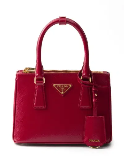 Prada Galleria Saffiano Leather Tote Bag In Red