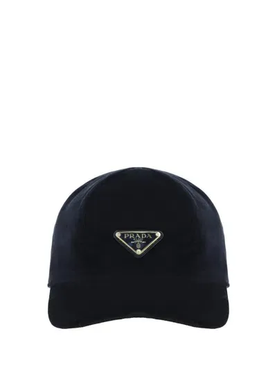 Prada Baseball Hat In Nero