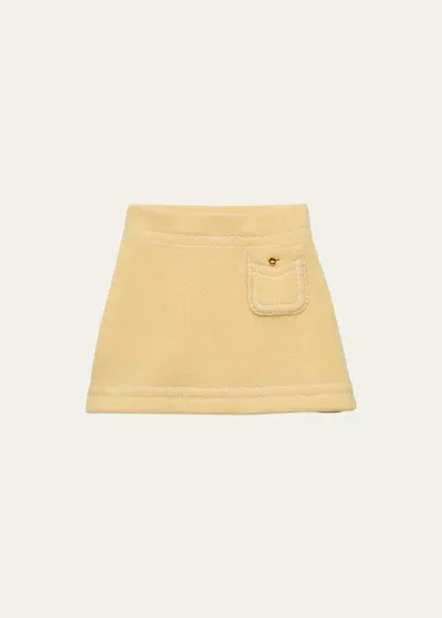 Prada Impunture Mini Cashmere Skirt In F0061 Crema