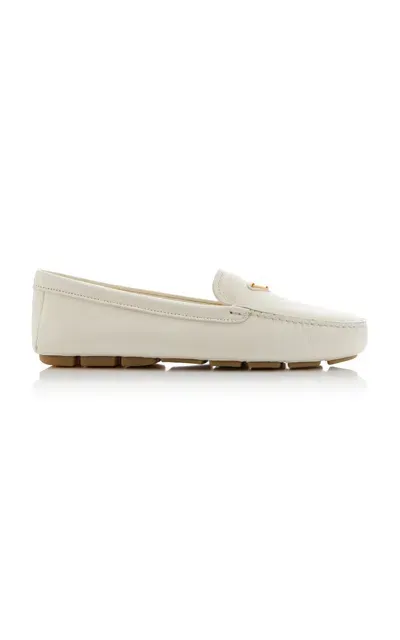 Prada Leather Loafer In White