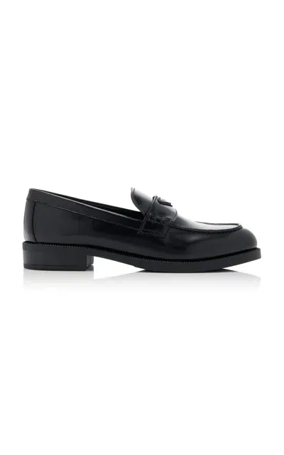 Prada Leather Loafers In Black