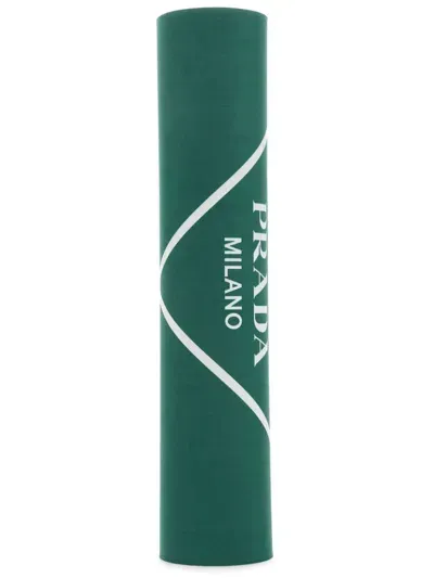 Prada Logo-printed Yoga Mat In Green