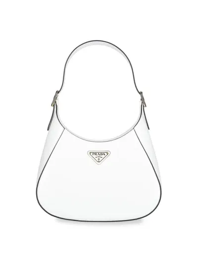 Prada Logo Shoulder Bag In White