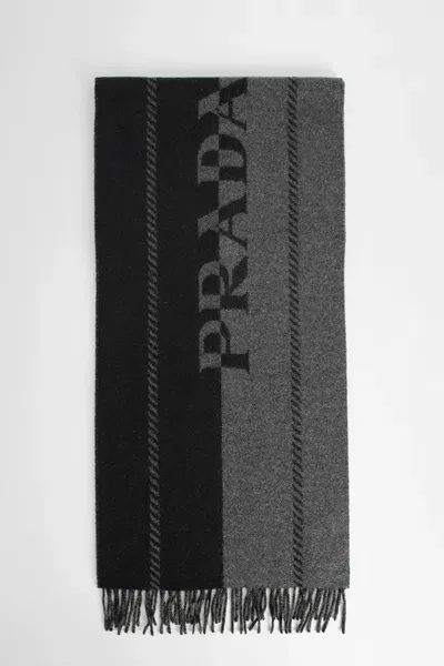 Prada Man Multicolor Scarves In Black