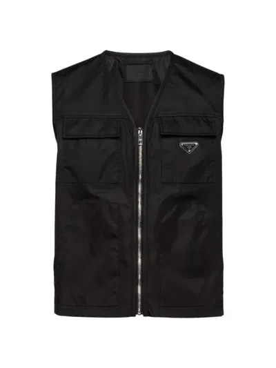 Prada Re-nylon Vest In Black