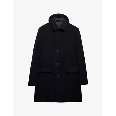 Prada Single-breasted Coat In Blue