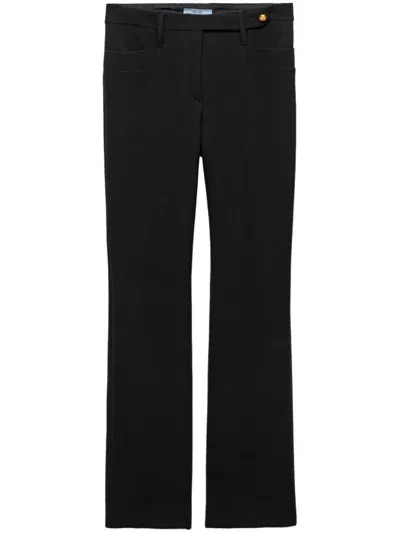 Prada Natté Straight Trousers In Black