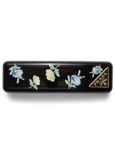 Prada Plexiglas And Metal Hair Clip In Black