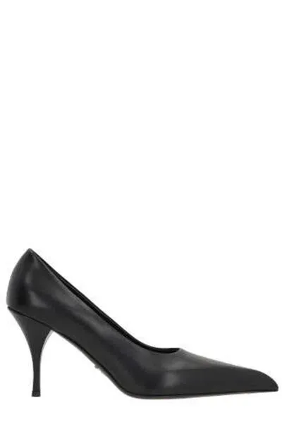 Prada Pointed-toe Slip-on Pumps In Black