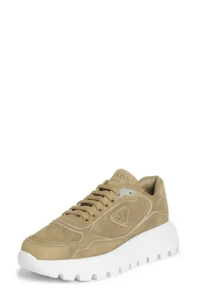 Prada Prax 1 Platform Sneaker In Ecru