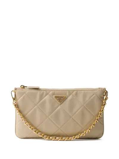 Prada Re-nylon Pouch In Neutral