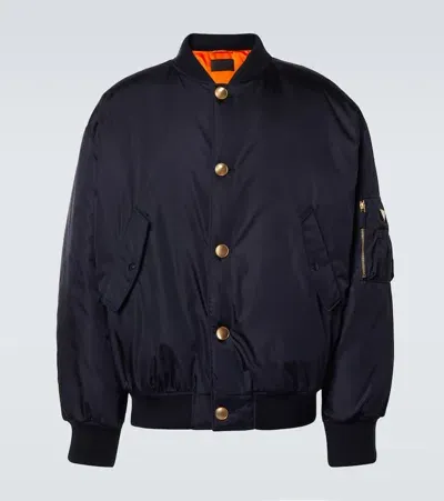 Prada Re-nylon Bomber Jacket In Blue