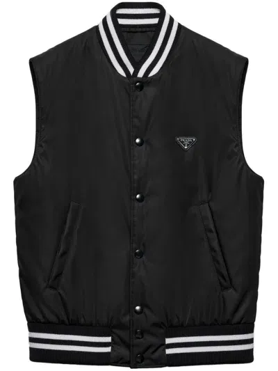 Prada Re-nylon Vest In Nero