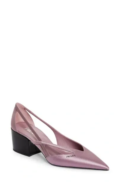 Prada Runway Pointed Toe Pump In Purple