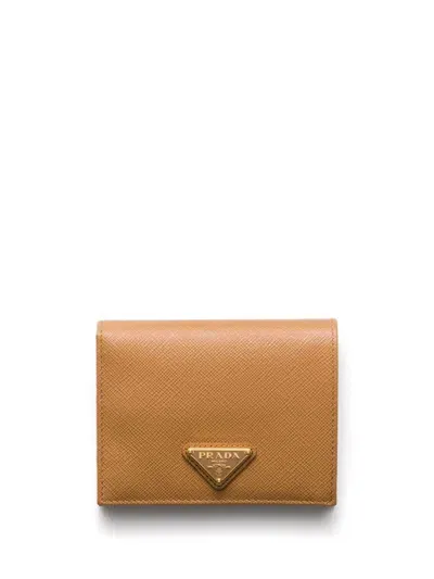 Prada Small Saffiano Leather Wallet In F0018 Neutral