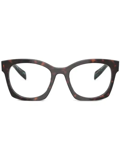 Prada Square-frame Glasses In 褐色