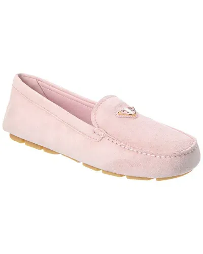 Prada Loafer Aus Wildleder Mit Logo In Pink