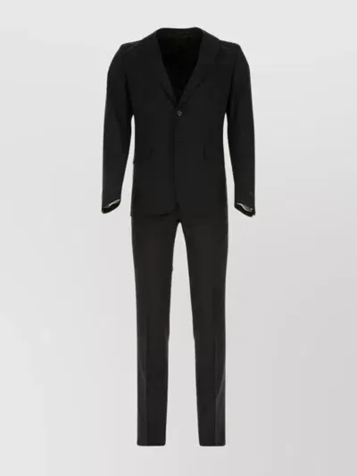 Prada Suit In Wool Blend With Belt Loops In Black