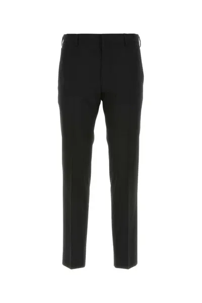 Prada Man Black Stretch Wool Pant In Default Title