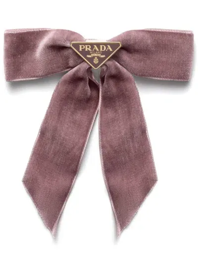 Prada Velvet Hair Clip In Confetto