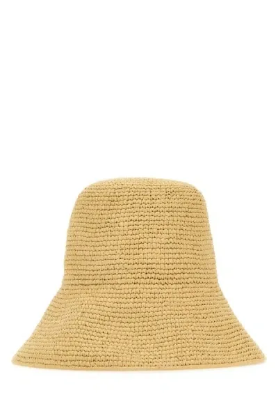 Prada Woman Raffia Hat In Brown