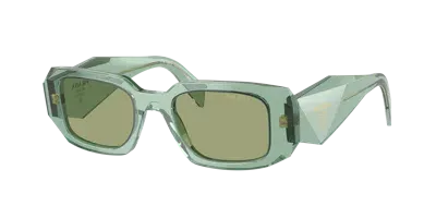 Prada Woman Sunglass Pr 17ws In Green Mirror Internal Silver