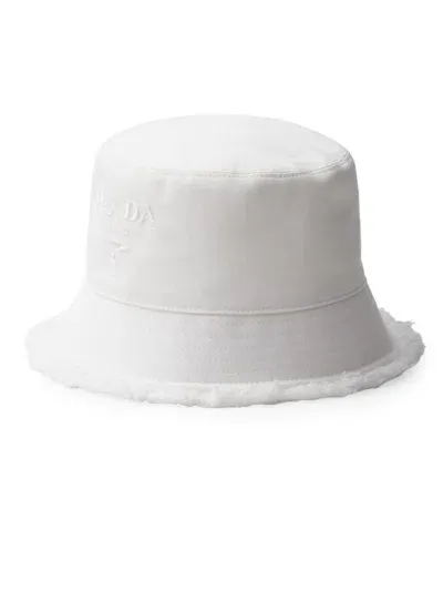 Prada Drill Bucket Hat In White