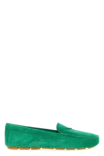 Prada Loafer Mit Emailliertem Triangel-logo In Green