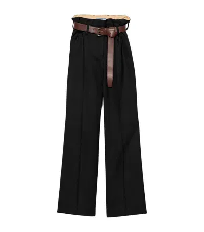 Prada Wool Tailored Trousers In Black