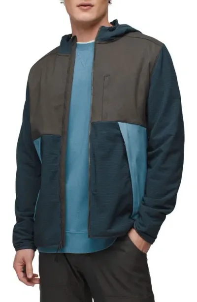 Prana Gridlocked Fleece Overlay Hooded Jacket In Stormy Night