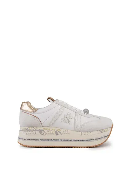 Premiata Beth 7037 Leather Sneakers In White