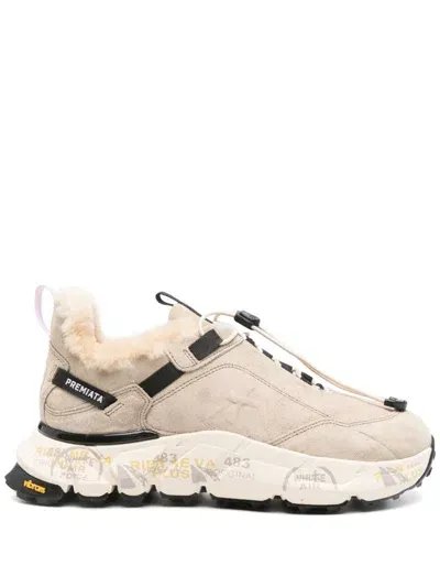 Premiata Sneakers Beige In Brown