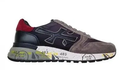 Pre-owned Premiata Herrenschuhe Sneaker Stoff Wildleder Mick_6420 Grau