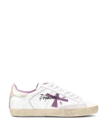 Premiata Leather Sneakers In White