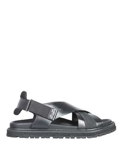 Premiata Leather Sandals In Black