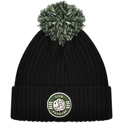 Pretty Green Live Forever Bobble Hat Black