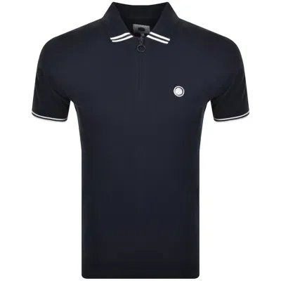 Pretty Green Mountfield Zip Polo T Shirt Navy