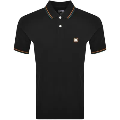 Pretty Green Paisley Placket Polo T Shirt Black