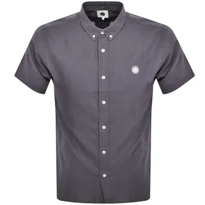 Pretty Green Short Sleeve Linen Shirt Grey