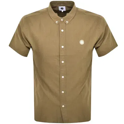 Pretty Green Short Sleeve Linen Shirt Khaki