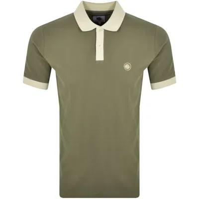 Pretty Green Travis Colourblock Polo T Shirt Khaki