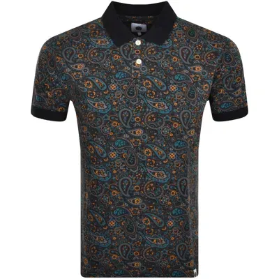 Pretty Green Wonderwall Paisley Polo T Shirt Grey