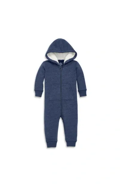 Primary Kids'  Baby Teddy Fleece-lined Zip Romper In Heather Navy