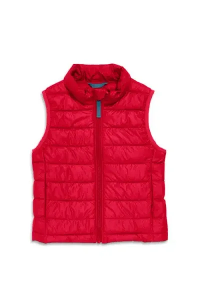 Primary Kids Lightweight Puffer Vest In Cherry