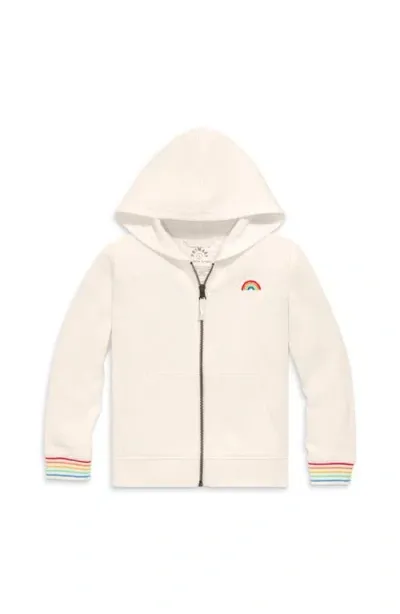 Primary Stripe Trim Zip Hoodie In Oat